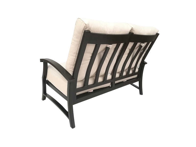 Lodge öreg bronz alumínium párnákkal Patio Loveseat