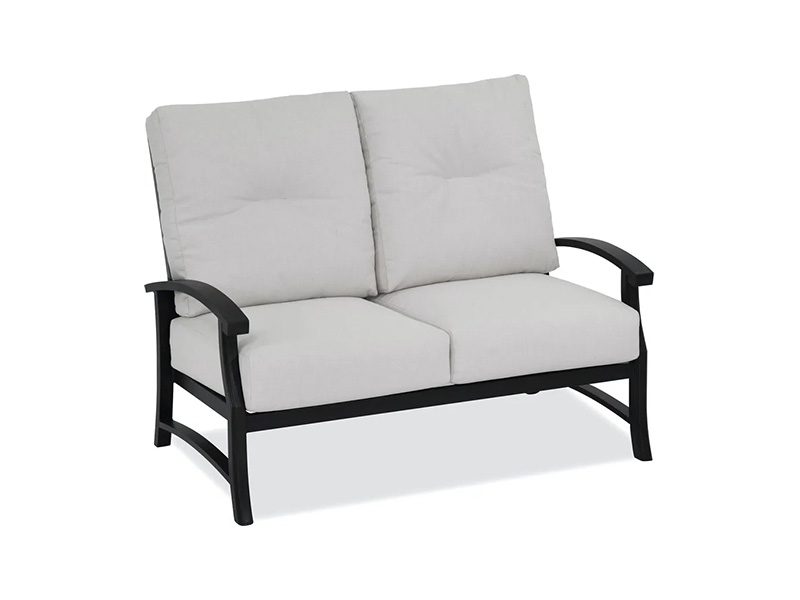 Lodge öreg bronz alumínium párnákkal Patio Loveseat