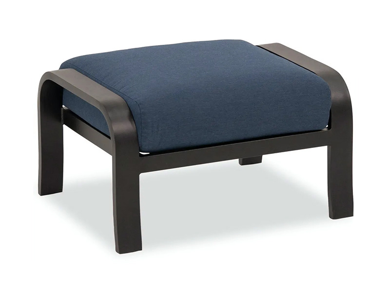 Napforduló öregített bronz alumínium párnákkal Patio Ottoman