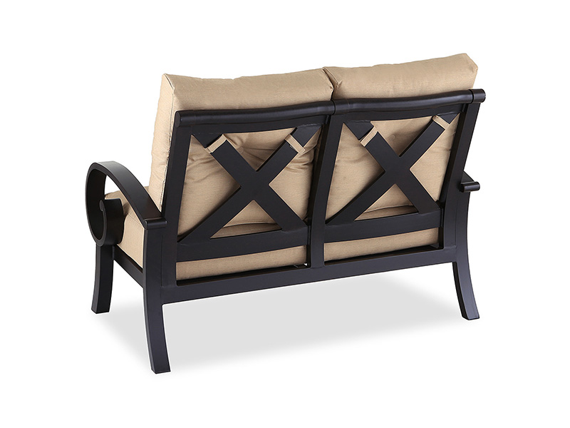 Napforduló öregített bronz alumínium párnákkal Patio Loveseat